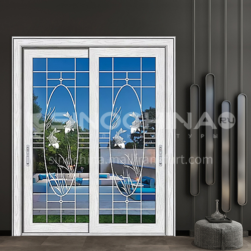 1.4mm aluminum alloy two-track sliding door craft glass style